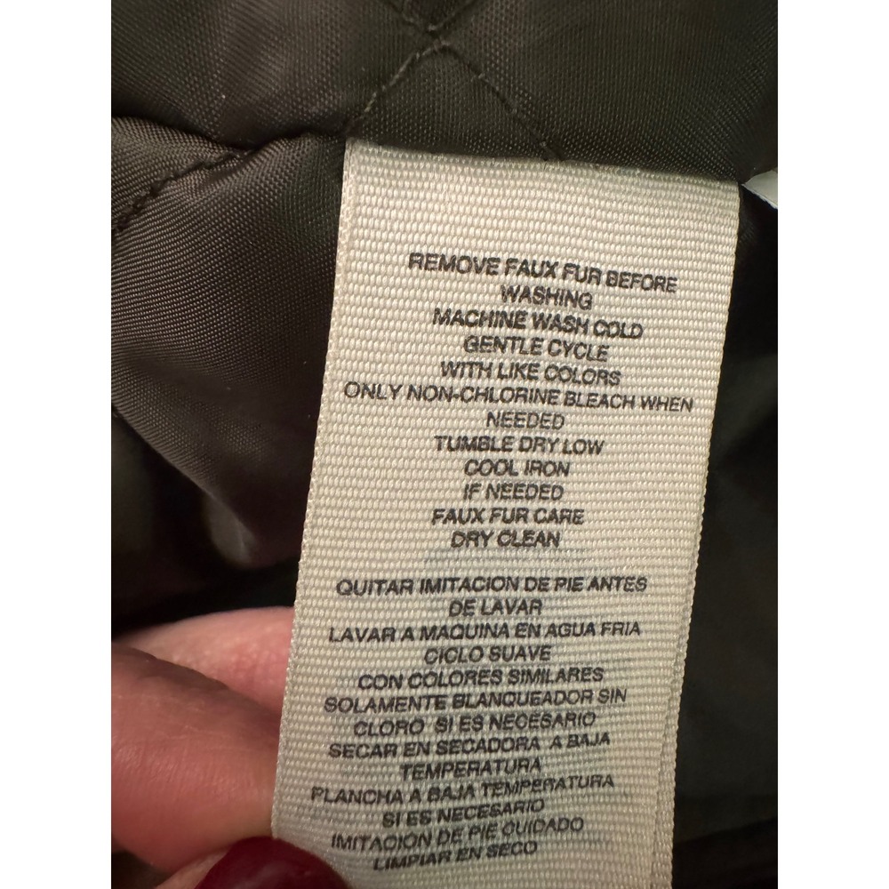 Rachel Rachel Roy Womens Olive Green Faux Fur Hooded Parka Jacket XS - Picture 11 of 13